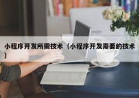 小程序开发所需技术（小程序开发需要的技术）