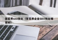 张家界seo优化（张家界企业SEO优化哪家好）