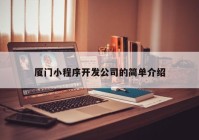 厦门小程序开发公司的简单介绍