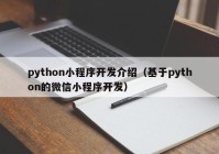 python小程序开发介绍（基于python的微信小程序开发）