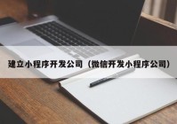 建立小程序开发公司（微信开发小程序公司）