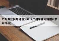 广州专业网站建设公司（广州专业网站建设公司排名）