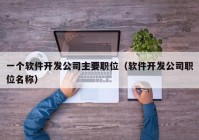 一个软件开发公司主要职位（软件开发公司职位名称）