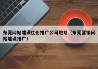 东莞网站建设优化推广公司地址（东莞营销网站建设推广）