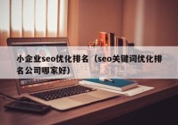 小企业seo优化排名（seo关键词优化排名公司哪家好）