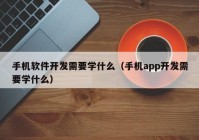 手机软件开发需要学什么（手机app开发需要学什么）