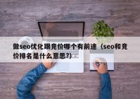 做seo优化跟竞价哪个有前途（seo和竞价排名是什么意思?）