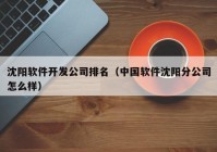 沈阳软件开发公司排名（中国软件沈阳分公司怎么样）