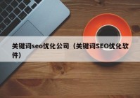 关键词seo优化公司（关键词SEO优化软件）