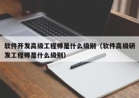 软件开发高级工程师是什么级别（软件高级研发工程师是什么级别）